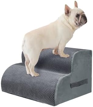 PAWSCRAT 2-Step Pet Stairs for High Beds & Sofas, 11.8''H Dog Stairs, Grey by PAWSCRAT
