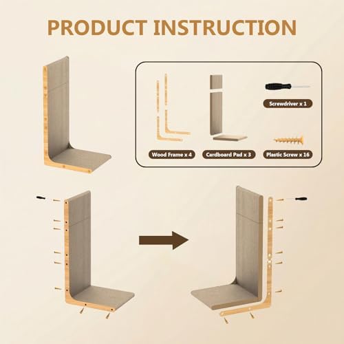 SMARTBEAN 3-Pack Cardboard Cat Scratcher for Indoor Cats, 23 Inch L Shaped Vertical Cat Scratching Post, Cat Scratching Board for Wall and Couch, Large - Image 6