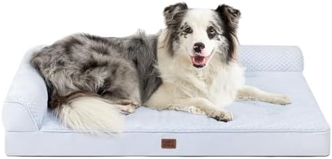 EHEYCIGA Memory Foam Dog Bed for Crate, L Plus Orthopedic Dog Bed, Washblue by EHEYCIGA