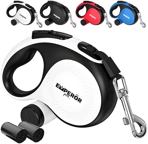 Emperor Pets Retractable Dog Leash, 16 ft, Up to 110lbs, White -BW16 by EmperorPets