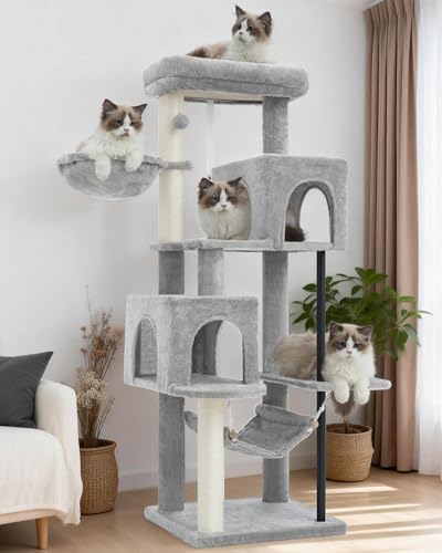 Gitelsnour Cat Tree Tower with Sturdy Steel Tube for Indoor Cats GCT014W by Gitelnour