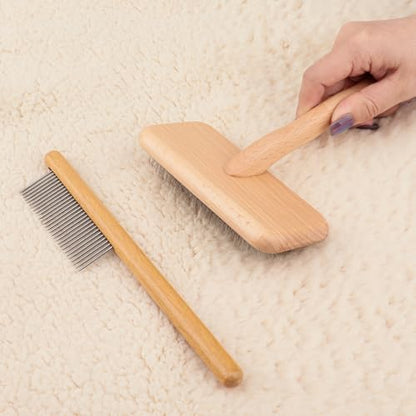 Sheepskin Wool Brush - Carpet Rake Tool by Haetyieh