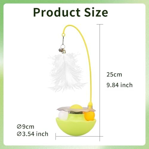 PAZ'S GIFT Interactive Cat Toy, 3-in-1 Teaser with Rolling Ball Track, Catnip Dancer for Indoor Cats - Image 6