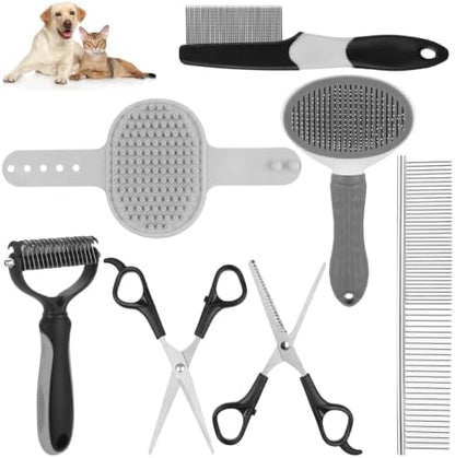 Pet Grooming Kit – Shedding Slicker Brush & Bath Massage Tool for Dogs, Cats, Puppies & Rabbits | Gentle, Easy-Clean Design for Healthy Coats & Relaxing Grooming - Image 3