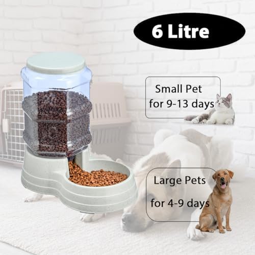 Gravity Automatic Pet Feeder for Large Breeds,6L Dog Food Feeder Dispenser with Detachable Top Lid,Large Capacity Dry Food Storage Bowl for Pet - Image 3