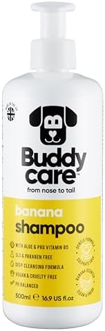 Banana Dog Shampoo by Buddycare | Deep Cleansing Shampoo for Dogs | Banana Scented | with Aloe Vera and Pro Vitamin B5 (16.9oz) by Unknown