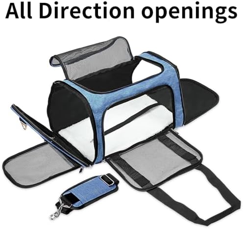 Soft-Sided Cat/Dog/Pet Carrier, Collapsible Pets Travel Carriers - Image 2