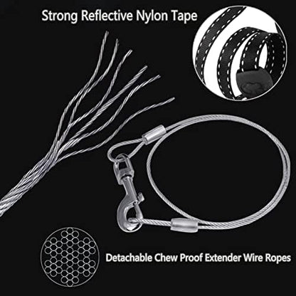 13ft Retractable Dog Leash for Small Breed Dogs up to 22 lbs with a Detachable Chew Proof Extender Wire Ropes (RED S) - Image 3