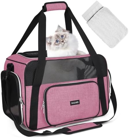 BAGLHER Pet Travel Carrier, Cat Carriers Dog Carrier for Small Medium Cats Dogs Puppies, Airline Approved Small Dog Carrier Soft Sided, Collapsible Puppy Carrier by BAGLHER