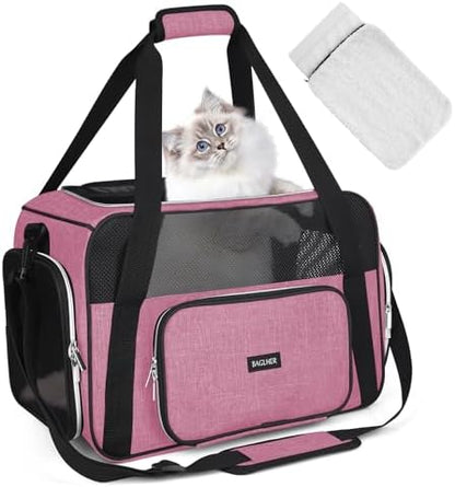 BAGLHER Pet Travel Carrier, Cat Carriers Dog Carrier for Small Medium Cats Dogs Puppies, Airline Approved Small Dog Carrier Soft Sided, Collapsible Puppy Carrier by BAGLHER