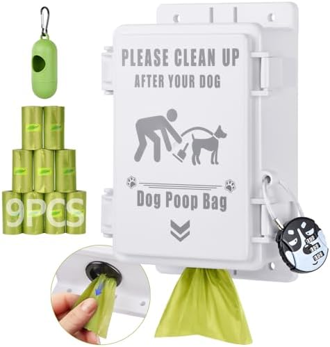 Outdoor Dog Poop Bag Dispenser Wall Mountable, Waterproof & Commercial-Grade, Outdoor Organizer for Home, Parks, Apartments, Property Management with 135 Bags & Lock Included by STAYPOTNISTORE