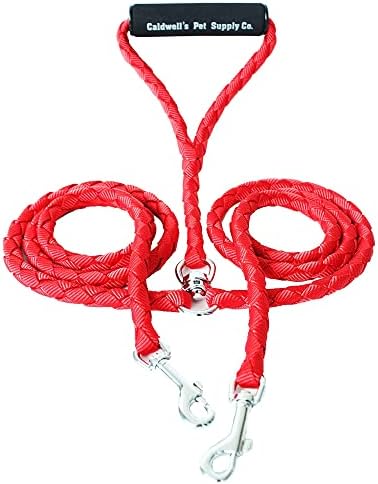 Caldwell's Pet Supply Co. Dual Dog Leash, Double Dog Leash for Two Dogs, Tangle Free, Heavy Duty Double Ended Tandem Leashes with Padded Handle, Tangle-Free Swivel, for Small, Medium or Large Dogs by CaldwellsPetSupplyCo