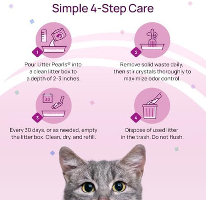 Litter Pearls Micro Crystals Unscented Non-Clumping Crystal Cat Litter with Odorbond, 7 lb, White, Clear and Blue Crystals (LPMC7) - Image 5