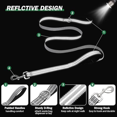 Hikiko 6FT Double Handle Traffic Dog Leash Reflective - Image 4