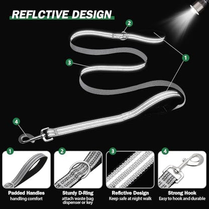 Hikiko 6FT Double Handle Traffic Dog Leash Reflective - Image 4