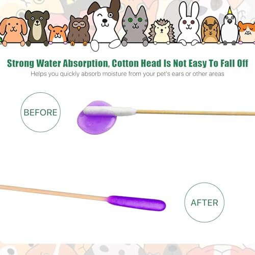 Dog Qtips, 6"Cotton Swabs with Long Bamboo Handle Sticks for Dog Ear Care - Image 5