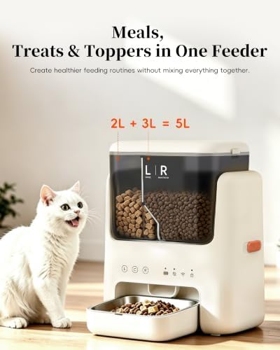 Automatic Cat Feeder, Dual Hopper for Meals & Treats, App Control - Image 2