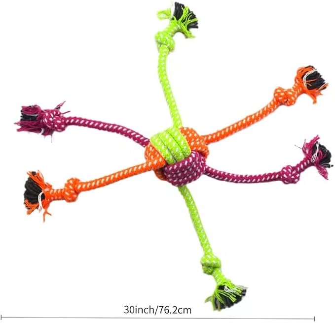 30 Inch Dog Rope Toy for Tug of War, Heavy-Duty Braided Cotton Rope Toy for Medium & Large Dogs, Interactive Chew & Dental Cleaning Toy