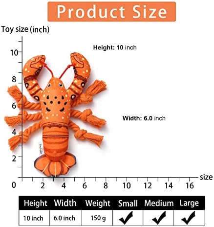Sedioso Dog Toys, Dog Plush Toy for Large Breed, Cute Squeaky Dogs Toy with Crinkle Paper, Puppy Chew Toy for Small, Middle, Large Breed (Lobster) - Image 6