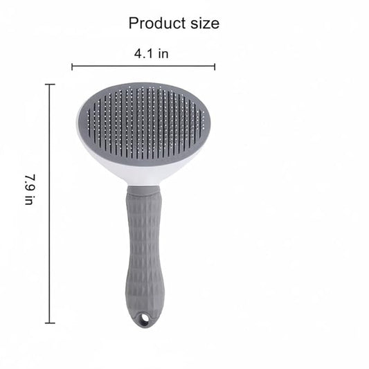 Self Cleaning Slicker Brush for Dogs Cats - One-Click Pet Grooming Tool, Removes Loose Undercoat & Tangles | Gentle Massaging Bristles for Long/Short Hair | Effective Deshedding