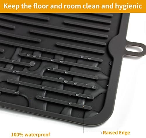 Ptlom Pet Placemat for Dog and Cat, Mat for Prevent Food and Water Overflow, Suitable for Medium and Small Pet, Black, Silicone - Image 6