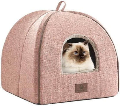 WINDRACING Cat Bed for Indoor Cats - Cats Cave Bed Cat House Cat Tent with Removable Washable Cushioned Pillow, Soft Kitten beds, & Furniture, for Small and Medium Pet Bed - Image 3