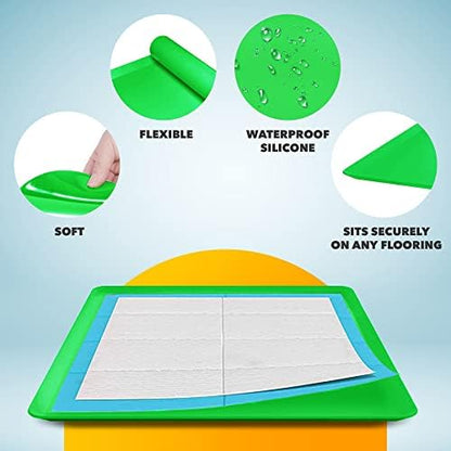Dog Pee Pad Holder - Fits Up to 24” x 24” Pee Pad - 2 Pack - Green - Image 5
