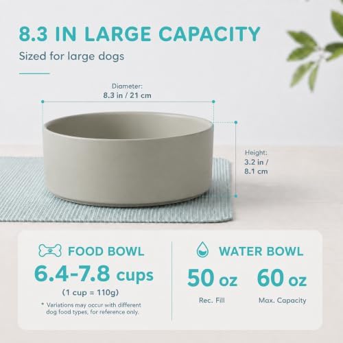 Havniva Ceramic Dog Bowls, 8.3” Dog Food and Water Bowl, Pet Feeding Bowl - Image 2