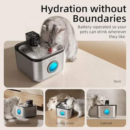 Wireless Cat Water Fountain Stainless Steel, 135oz/4L - Image 3
