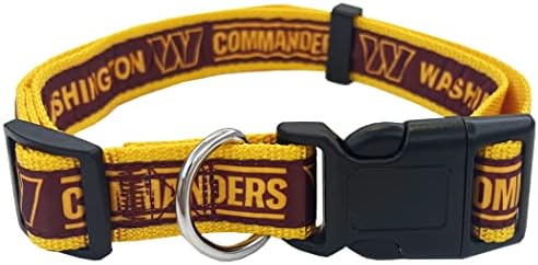 Pets First NFL Washington Commanders Dog & Cat Collar, Small Football Team Collar, Shiny & Colorful, Licensed by The NFL, Team Color (WAC-3588-SM) by PETSFIRST