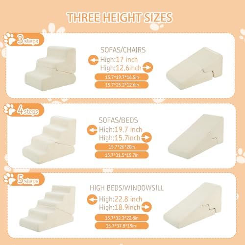 Dog Ramp for Bed, 23" H Dog Stairs for High Bed - Image 4