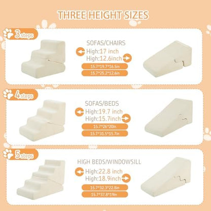 Dog Ramp for Bed, 23" H Dog Stairs for High Bed - Image 4