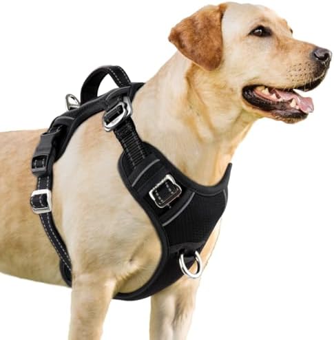 BARKBAY Dog Harness for Large Dogs No Pull Dog Vest ID Tag Pocket by BARKBAY