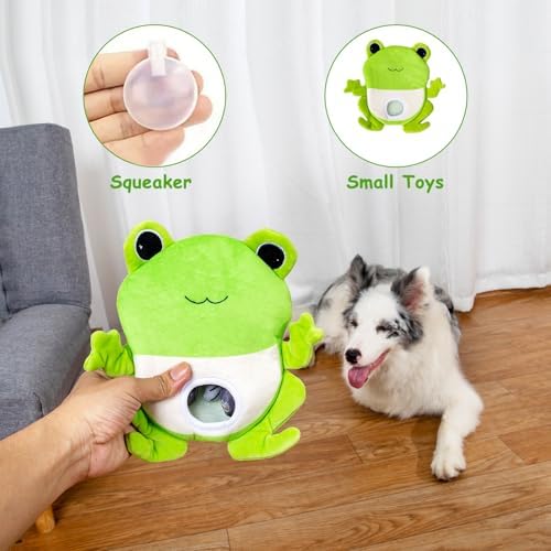 Hollypet Squeaky Hide and Seek Dog Toys for Small and Medium Dogs, Frog - Image 3