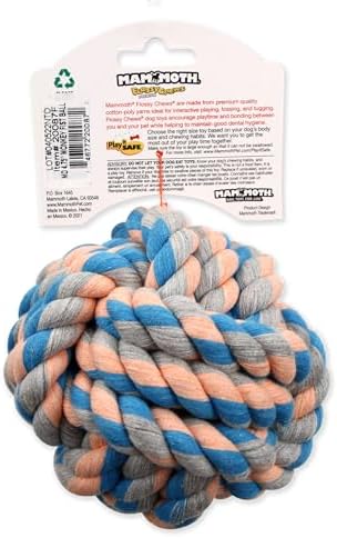Mammoth Flossy Chews Monkey Fist Ball, Premium Cotton-Poly Rope Ball Dog Toy for Small to Medium Dogs, Large 4.75", Assorted Colors - Image 3