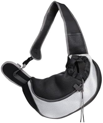 Dog Sling Carrier Pet Puppy Sling Bag Small Dogs Cats Carrier Hand Free Dog Satchel Carrier for Outdoor Travel, Medium, Grey - Image 6