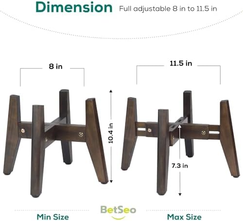 Dog Bowl Stand for Water/Food - Adjust with Lock - Dog Water Fountain Holder, Elevates Pet Food and Water Feeder Bowls (Bowl not Included) (1 Pack - (Height 10.4" Width 8-11.5") - Image 3