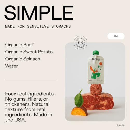 Rigby Organic Dog Treats, Grass-Fed Beef Lickable Squeeze Pouches - an Everyday Treat with 4 Real Ingredients - Meal Topper, Training, Lick Mats, Pill Time, Enrichment - 63 Calories, 6 Pack - Image 4