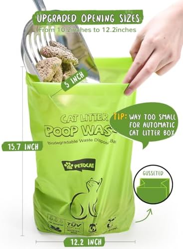 Cat Litter Bags for Poop Biodegradable Cat Waste Disposal Bag Leakproof Durable and Unscented Large to Fit Any Scoop Strengthen Dog Poop Bag- 100 Count - Image 2