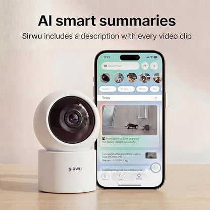 AI Pet Camera Indoor, Multi-Pet Recognition for Up to 6 Pets, 2K 3MP Dog & Cat Camera with 360° Auto Tracking, AI Daily Summaries, Night Vision, 2-Way Audio, 2.4/5GHz WiFi - Image 5