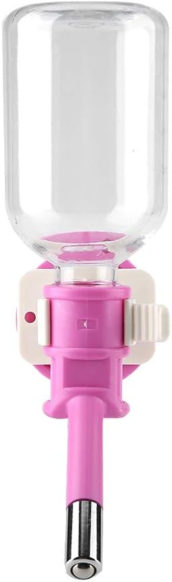 Dog Water Bottle, Portable Pet Hanging Drinking Bottle Water Dispenser Cat Water Bottle Dog Water Dispenser Plastic + Stainless Steel for Dogs, Cats, Rabbits, Hamsters