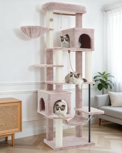 Gitelsnour Cat Tree, Cat Tower with Sturdy Steel Tube, Large Perch GCT024MU by Gitelnour