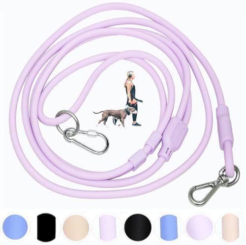 9-in-1 Hands Free Dog Leash Crossbody/Waist Purple Large Dogs by Tiesenci