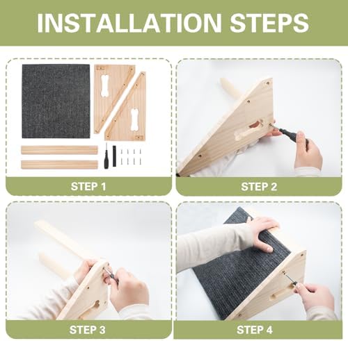 Dog Ramp for Stairs, Anti-Slip Pet Steps for Small Dogs, Wooden Low-Angled Pet Ramps with Carpet Surface, Steps and Stairs Assist for Injured & Aged Pets (1pc) - Image 3