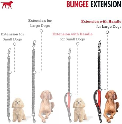 Tuff Pupper Bungee Dog Leash Extension | Shock Absorbing Extender Protects You & Your Dog | Added Handle Keeps Dogs Closer | Reflective For Night Walks | Works with Any Leash | For Medium & Large Dogs - Image 2