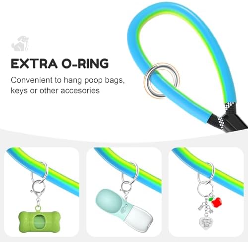 Dog Leash Heavy Duty 4/5/6ft XiaZ 2 Handles Dog Leashes for Medium Large Dogs 1/2 Inch 1000lb Strength Reflective PVC Waterproof-Handles Metal Hook Dual-Handle Rope Leash Nighttime Safety - Image 6