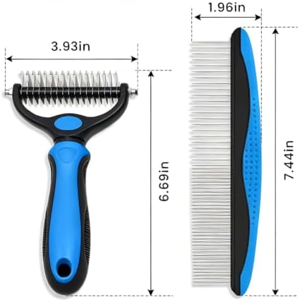 Pet Grooming Brush Cat Dog Undercoat Rake Comb Cats Shedding Brush with Metal Comb for Detangling and Dematting Pets Hair Double-Sided Shedding Comb for Dogs Cats-3PCS - Image 4