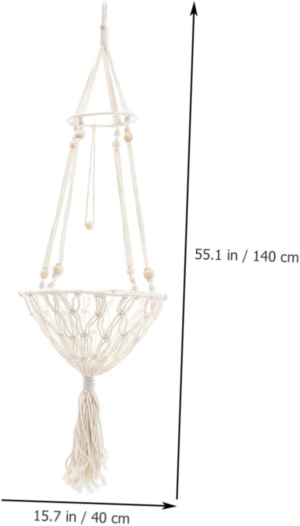 Hanging Cat Hammock Bed 40cm Wear-Resistant Bohemian Woven Pet Nest for Indoor Cats to 30 Lbs Decorative