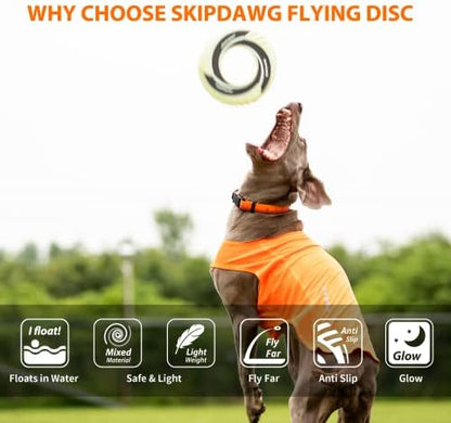 SKIPDAWG Dog Flying Disc Tug Toy, Glow Dog Fetch Toy for Outdoor Play - Image 5