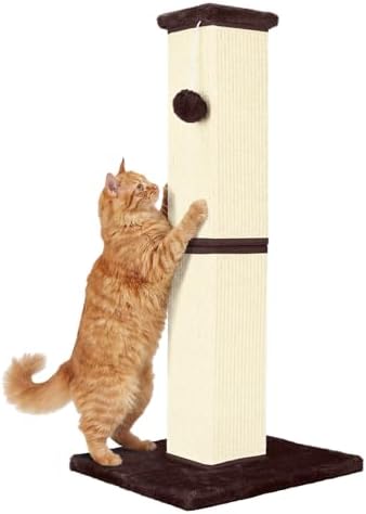 Cat Scratching Post for Indoor Cat, 32 Inch Large Cat Scratcher by YULOYI